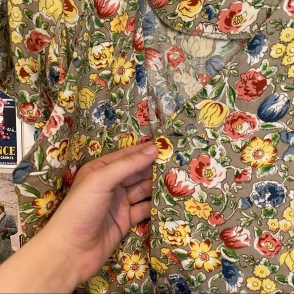 VINTAGE 90S FLORAL COTTAGECORE ASYMMETRICAL BUTTON FRONT SHORT SLEEVE ROMPER 6 - Picture 3 of 10